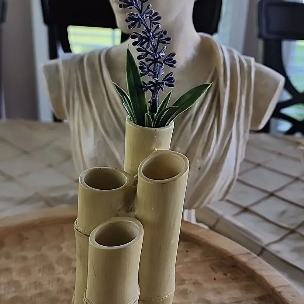 Hand Painted Faux Bamboo Vase